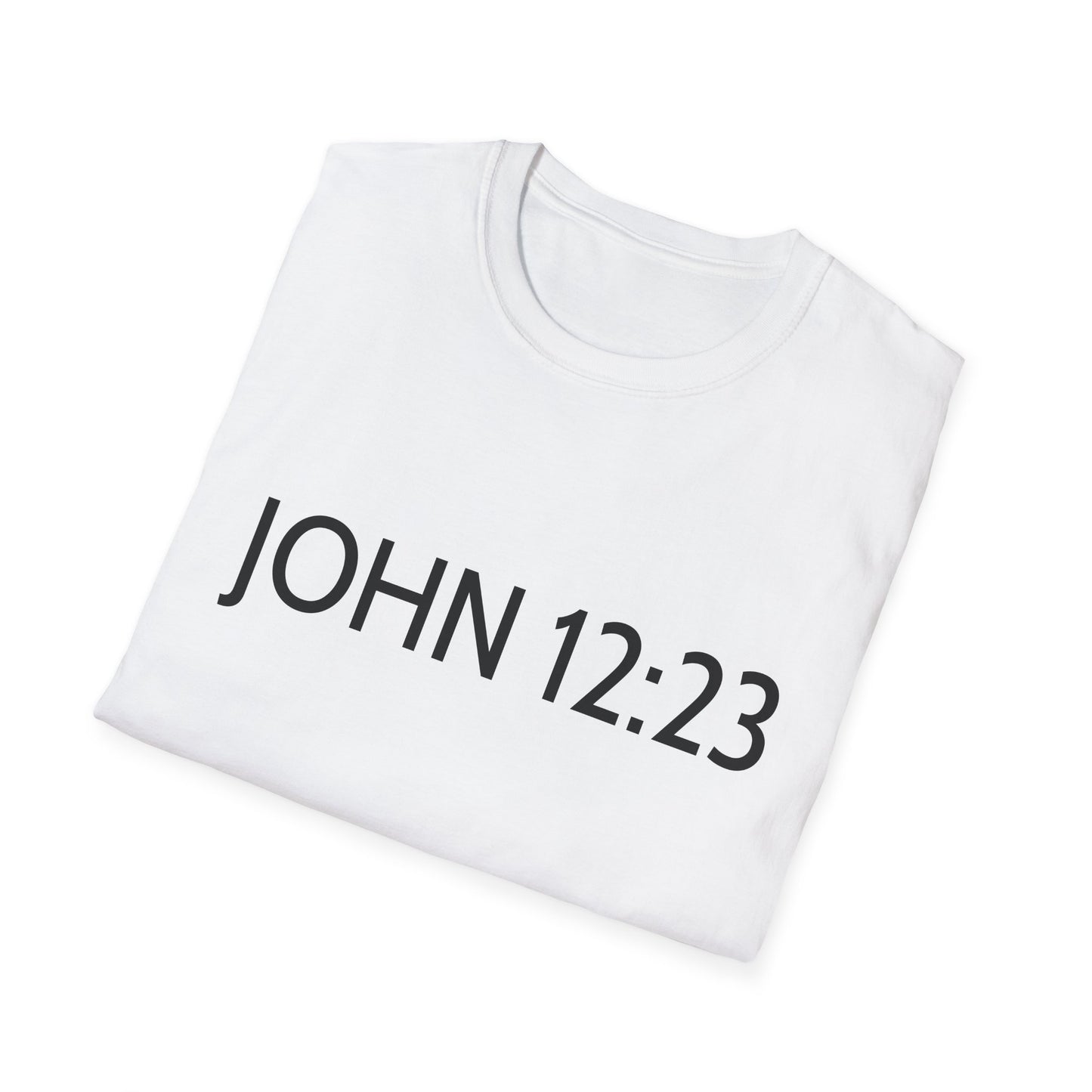 Bible Verse JOHN 12:23, Christian Faith T-Shirt with Scripture, The hour has come Faith Based Tee