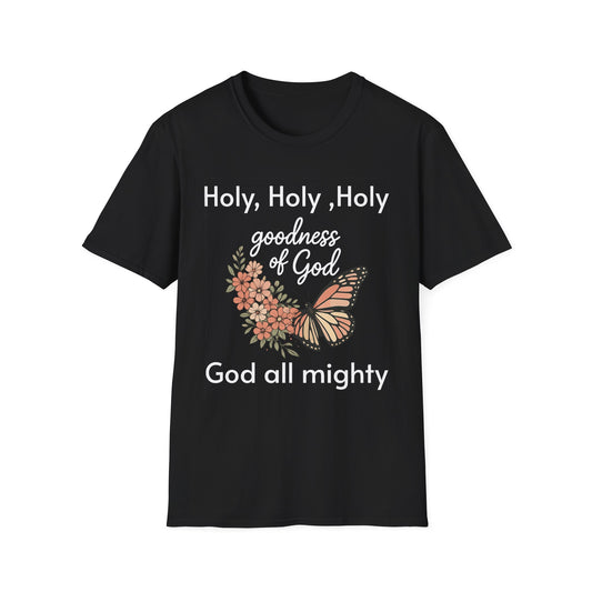 Personalized Scripture T-Shirt — Monarch Butterfly & Flowers