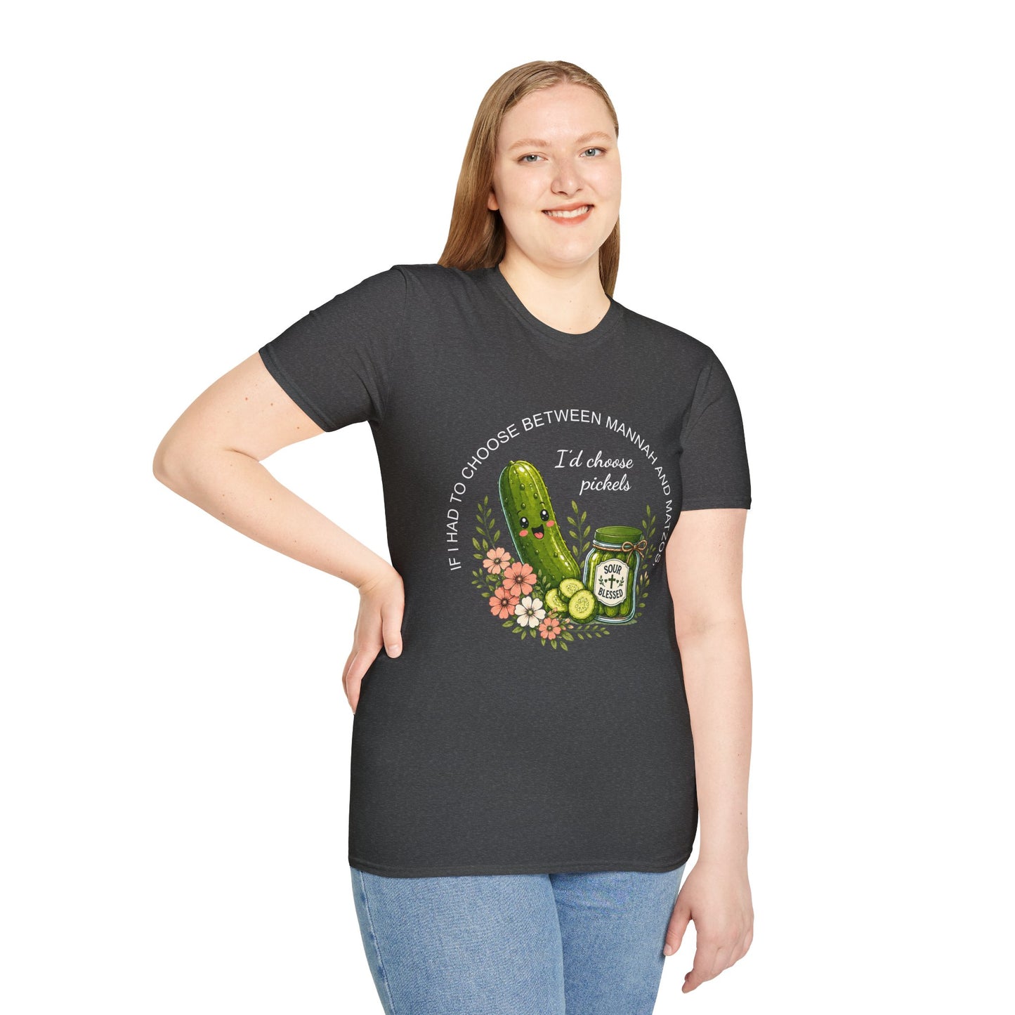 Funny Christian Pickle Lover Shirt for Women I'd Choose Pickles Faith Inspired Foodie Gift Tee