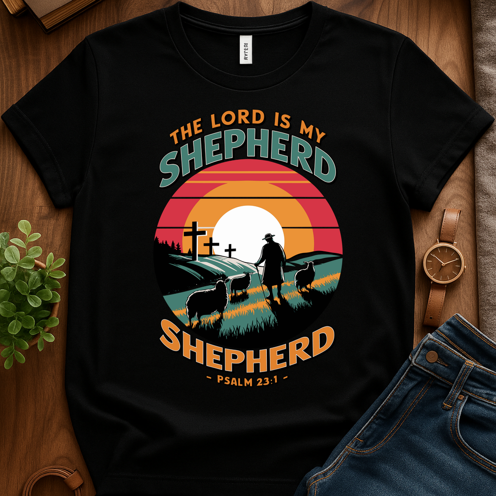 Lord Is My Shepherd V2a Print - Black