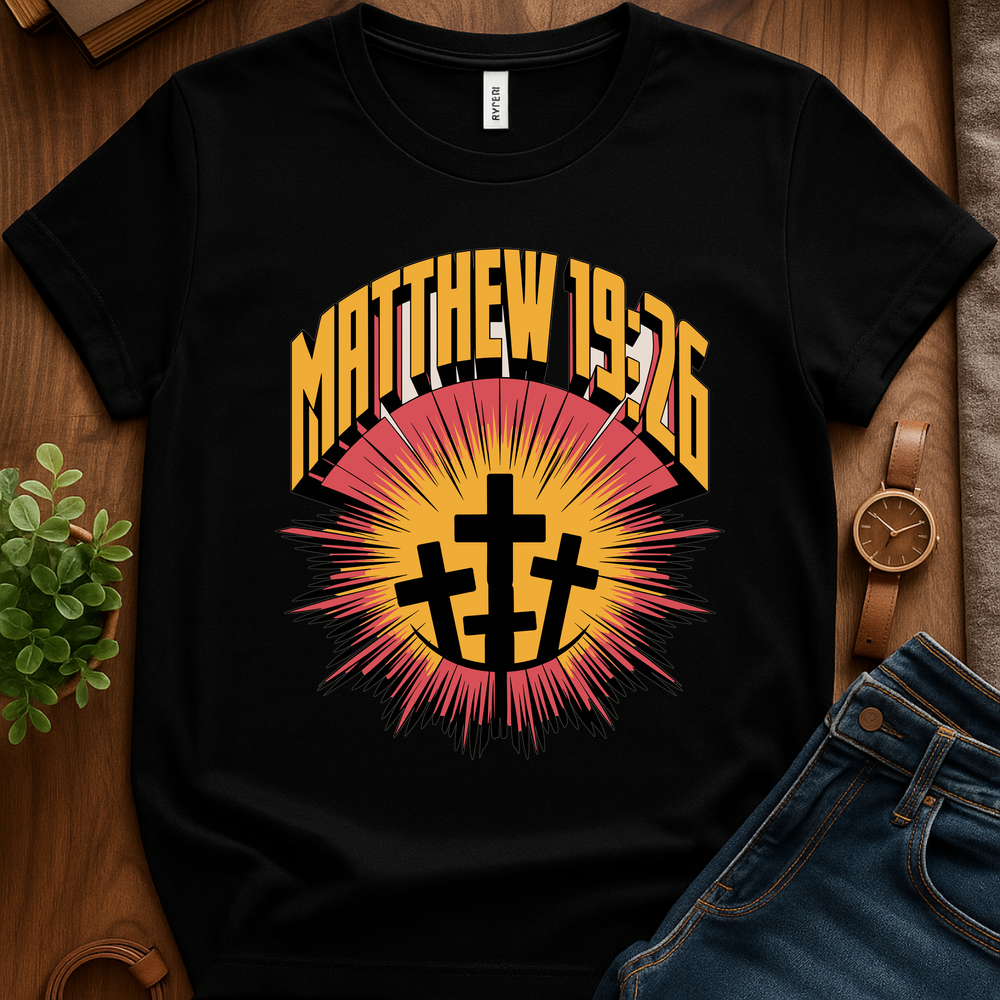Mathew 19 26 V1 Print - Black