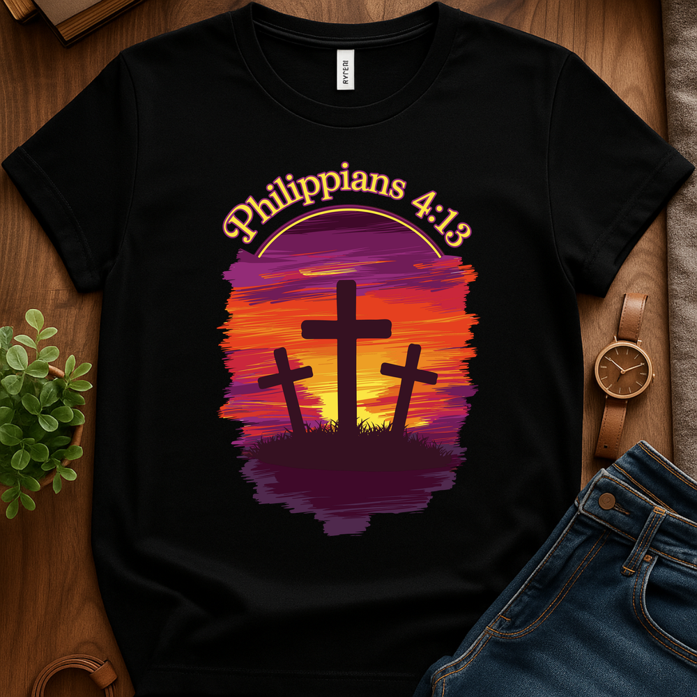 Philippians 4 13 V2 Print - Black