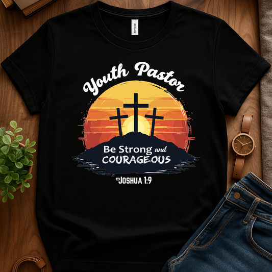 Youth Pastor Be Strong V1 Blk Print - Black