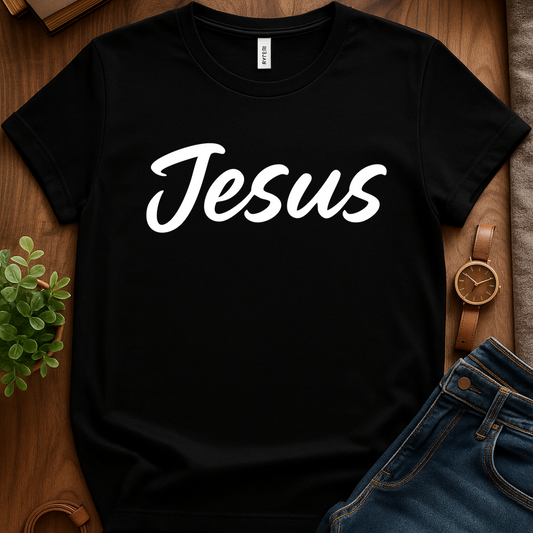 Text Only Jesus V2b - Black
