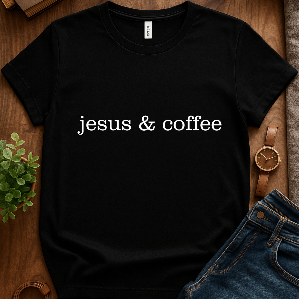 Text Jesus N Coffee V1b - Black