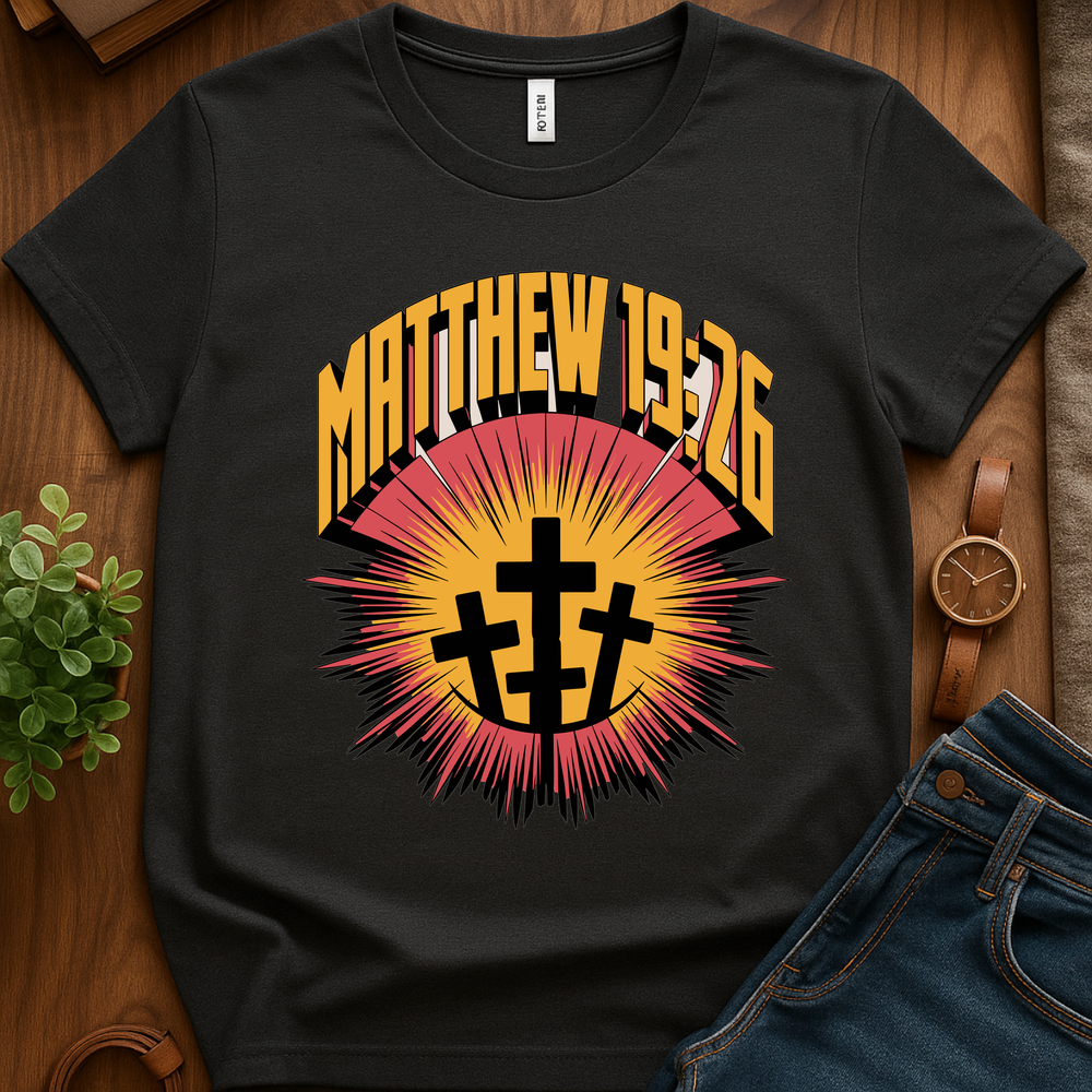 Mathew 19 26 V1 Print - Dark Heather