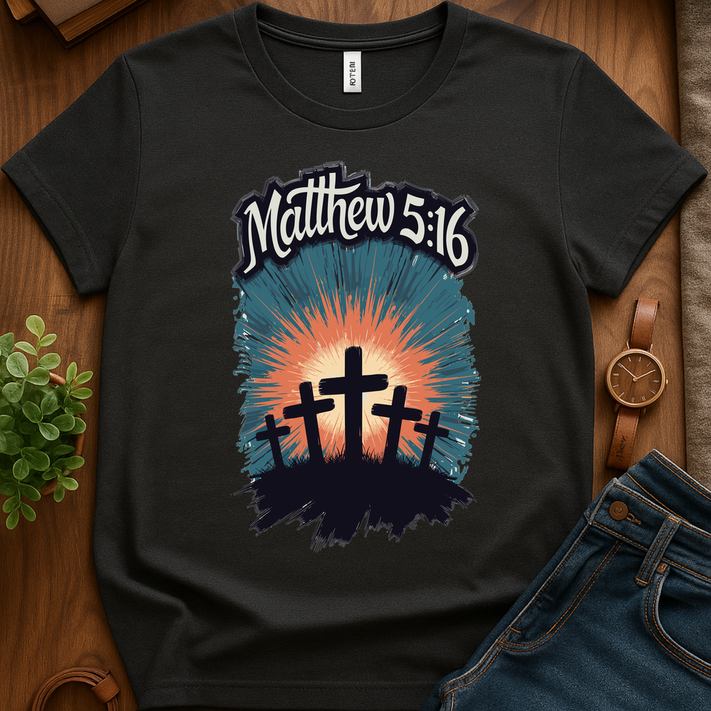 Matthew 5 16 V1 Print - Dark Heather