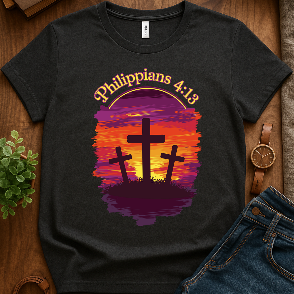 Philippians 4 13 V2 Print - Dark Heather