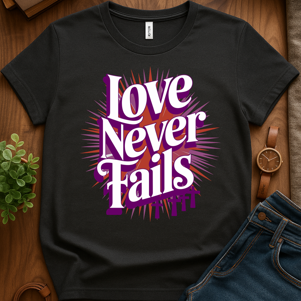 Love Never Fails V1b Print - Dark Heather