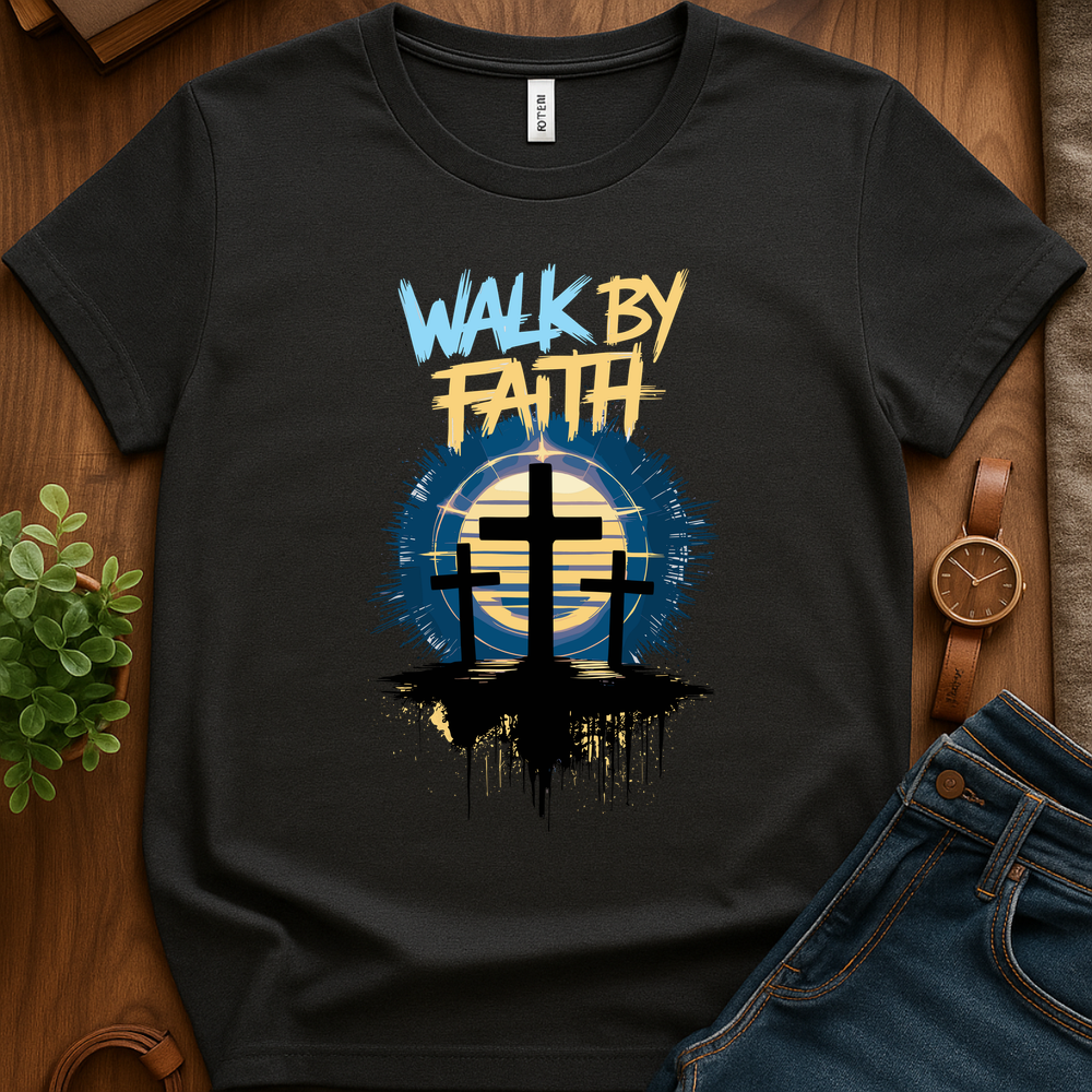 Walk By Faith V2b Print - Dark Heather