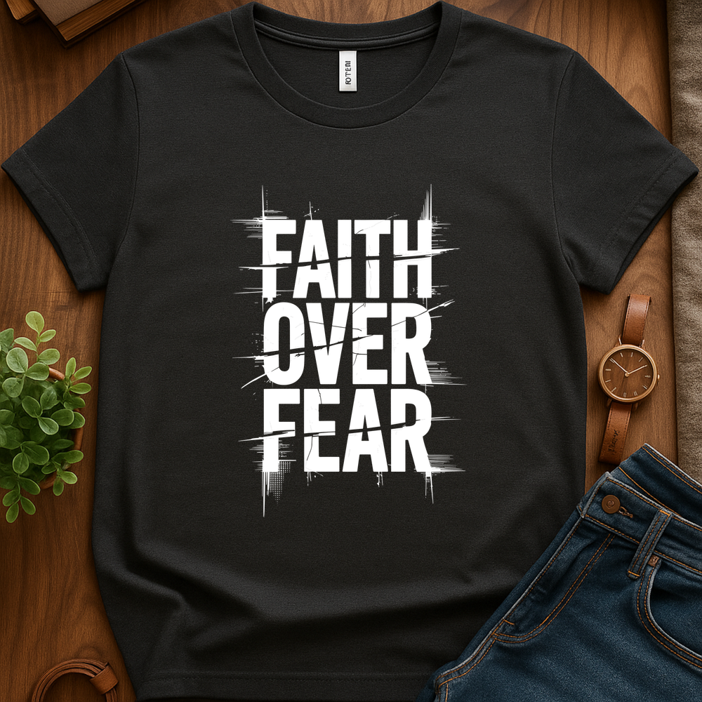 Text Faith Over Fear V1b - Dark Heather