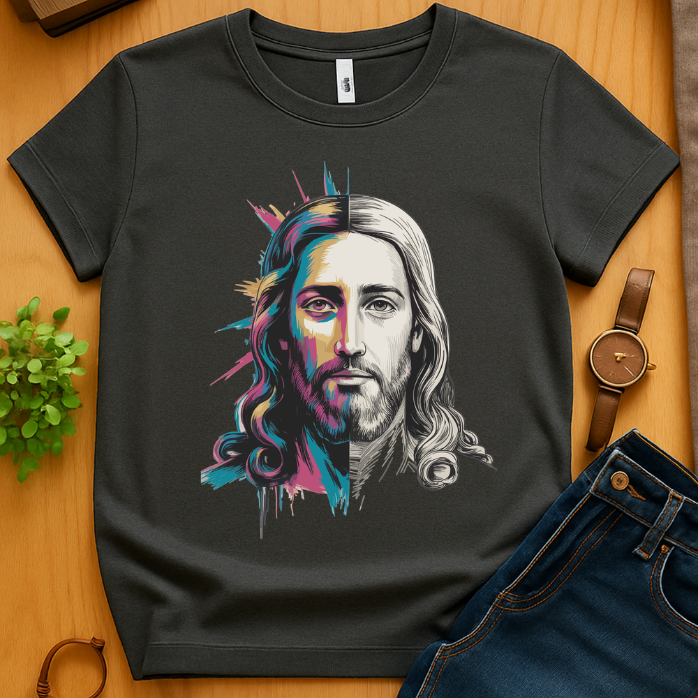 Jesus Colored And Sketched V2 - Dark Heather