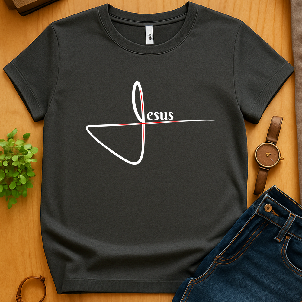 Jesus Logo V1b - Dark Heather