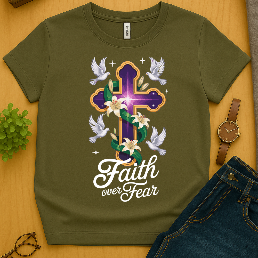 Faith Over Fear B - Heather Military Green