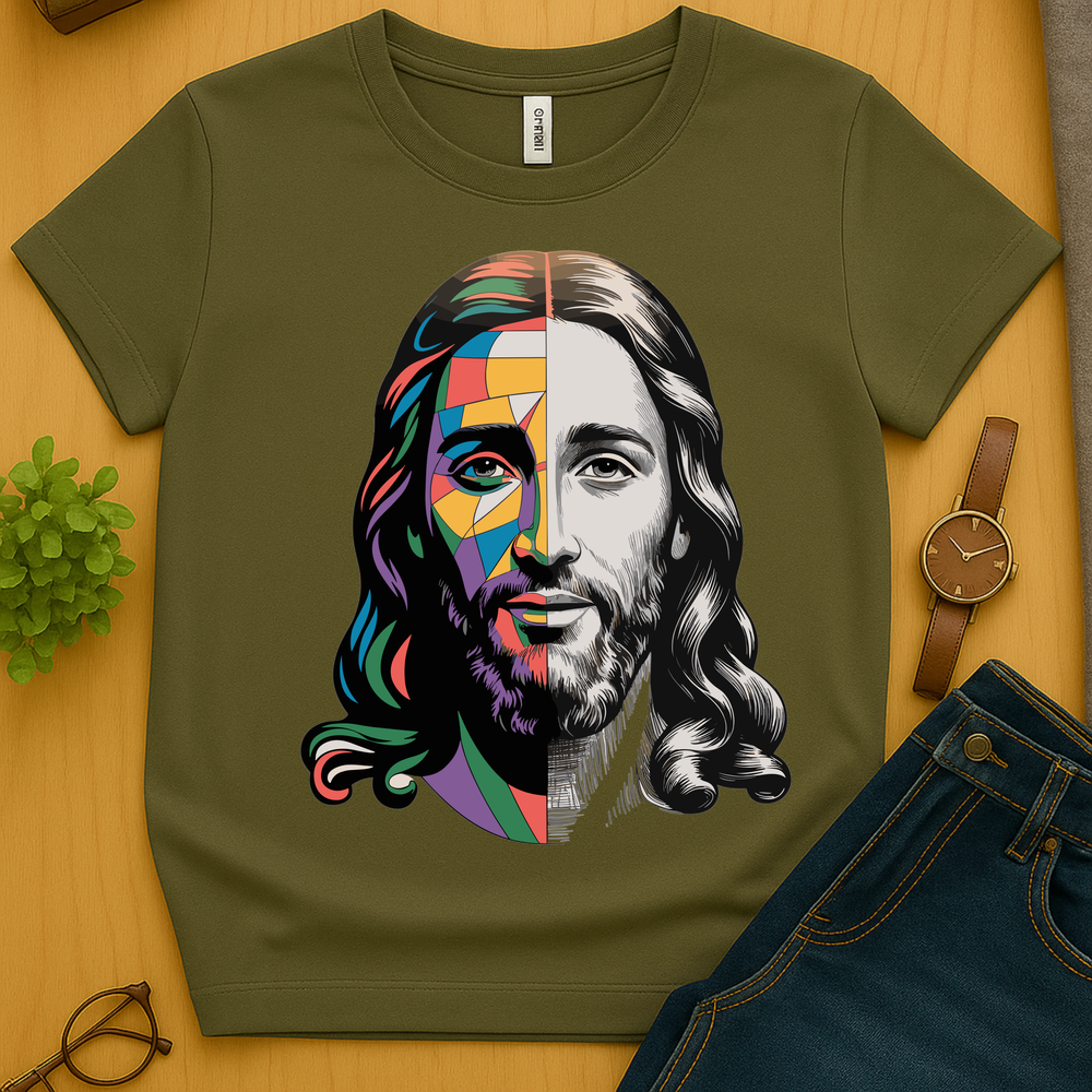 Jesus Colored And Sketched V1 - Heather Military Green