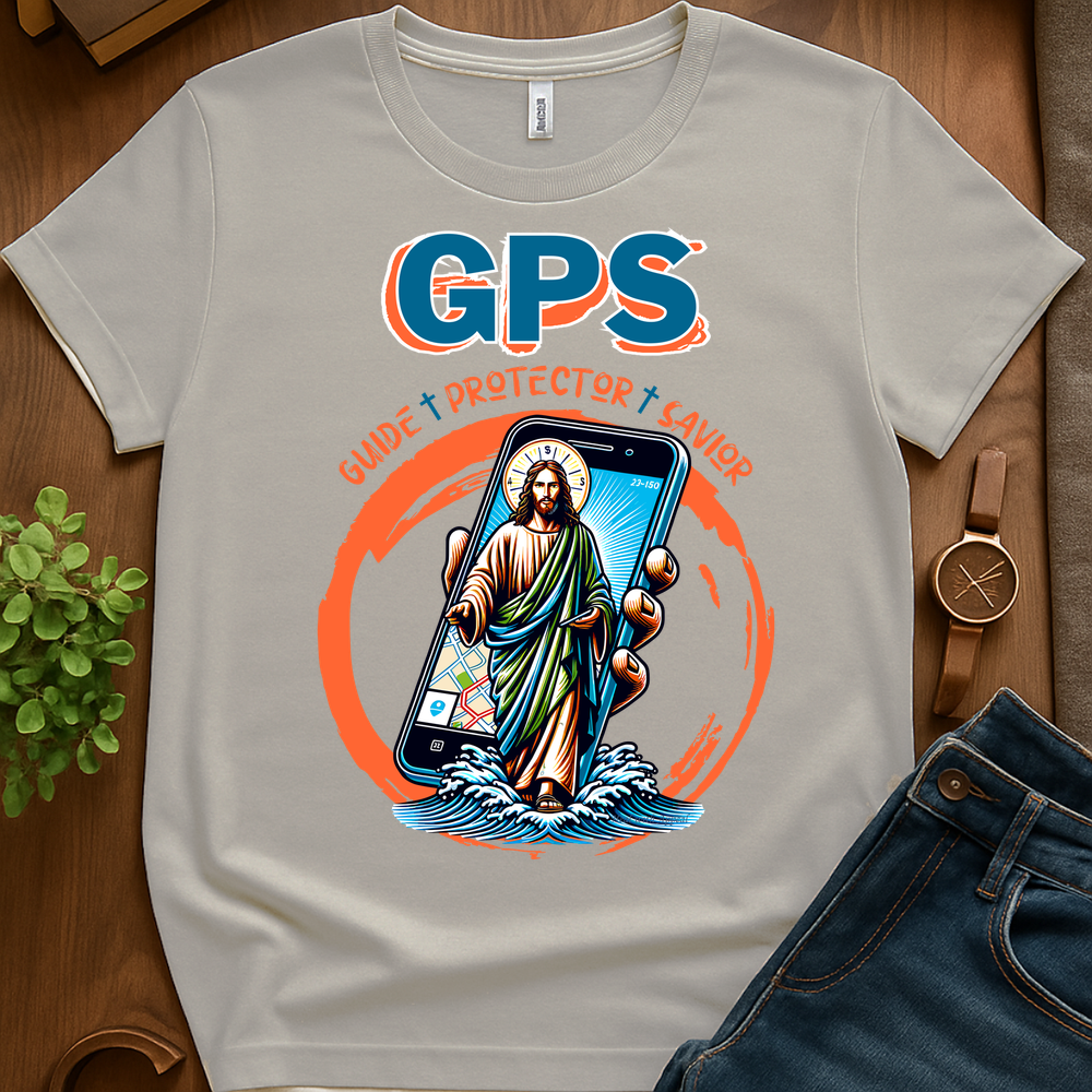 Jesus Gps V1 Print - Ice Grey