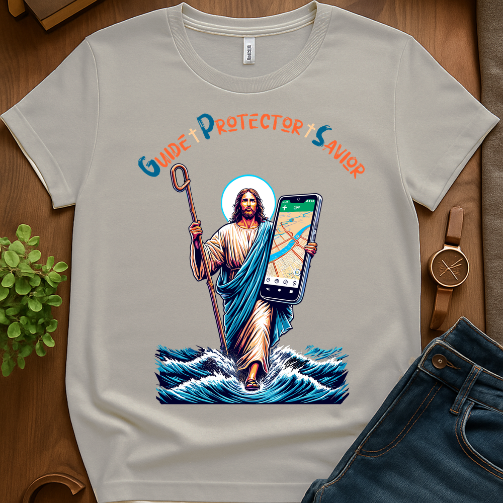 Jesus Gps V2 Print - Ice Grey