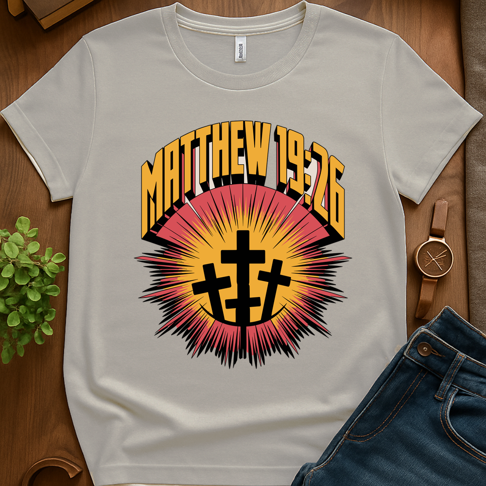 Mathew 19 26 V1 Print - Ice Grey