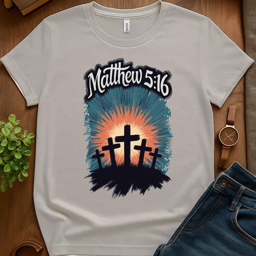 Matthew 5 16 V1 Print - Ice Grey