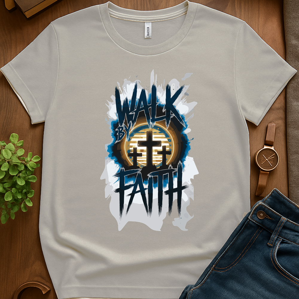 Walk By Faith V1 Print - Ice Grey