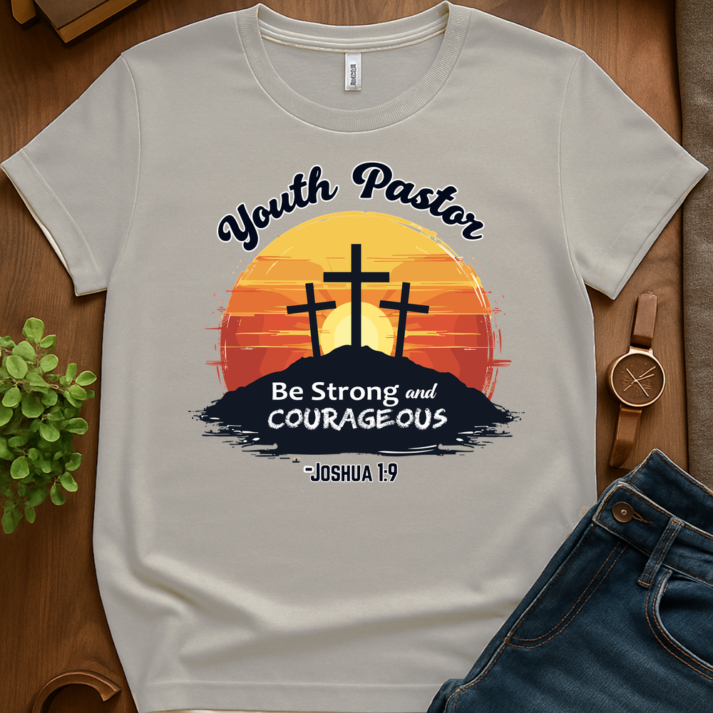 Youth Pastor Be Strong V1 Blk Print - Ice Grey