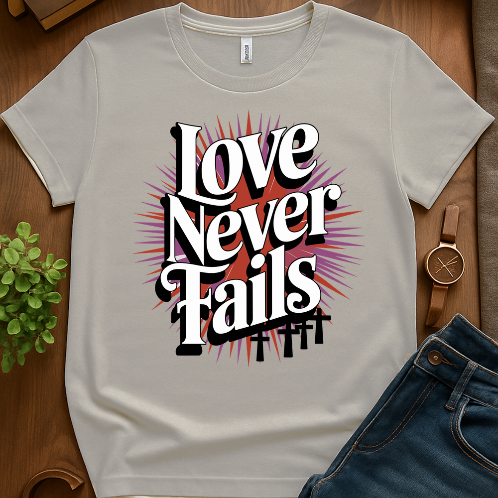 Love Never Fails V1b Print - Ice Grey