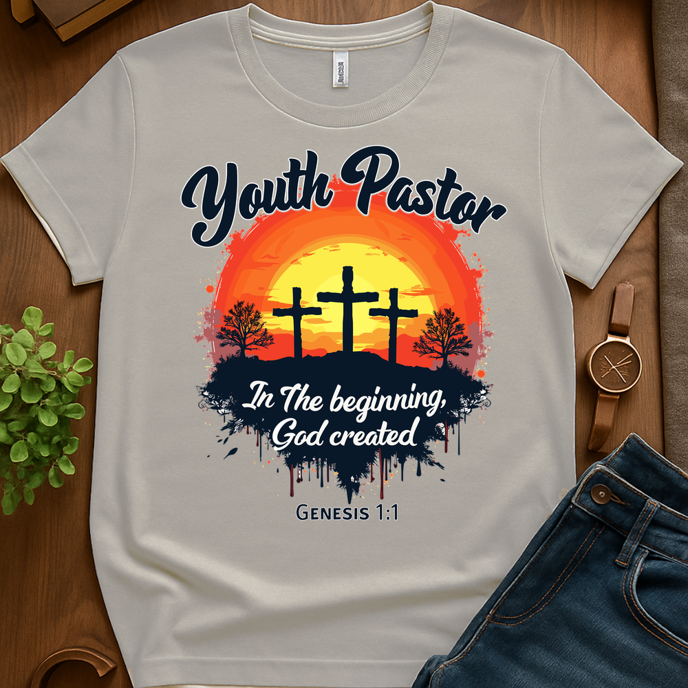 Youth Pastor In The Beginning Blk V1 Print - Ice Grey