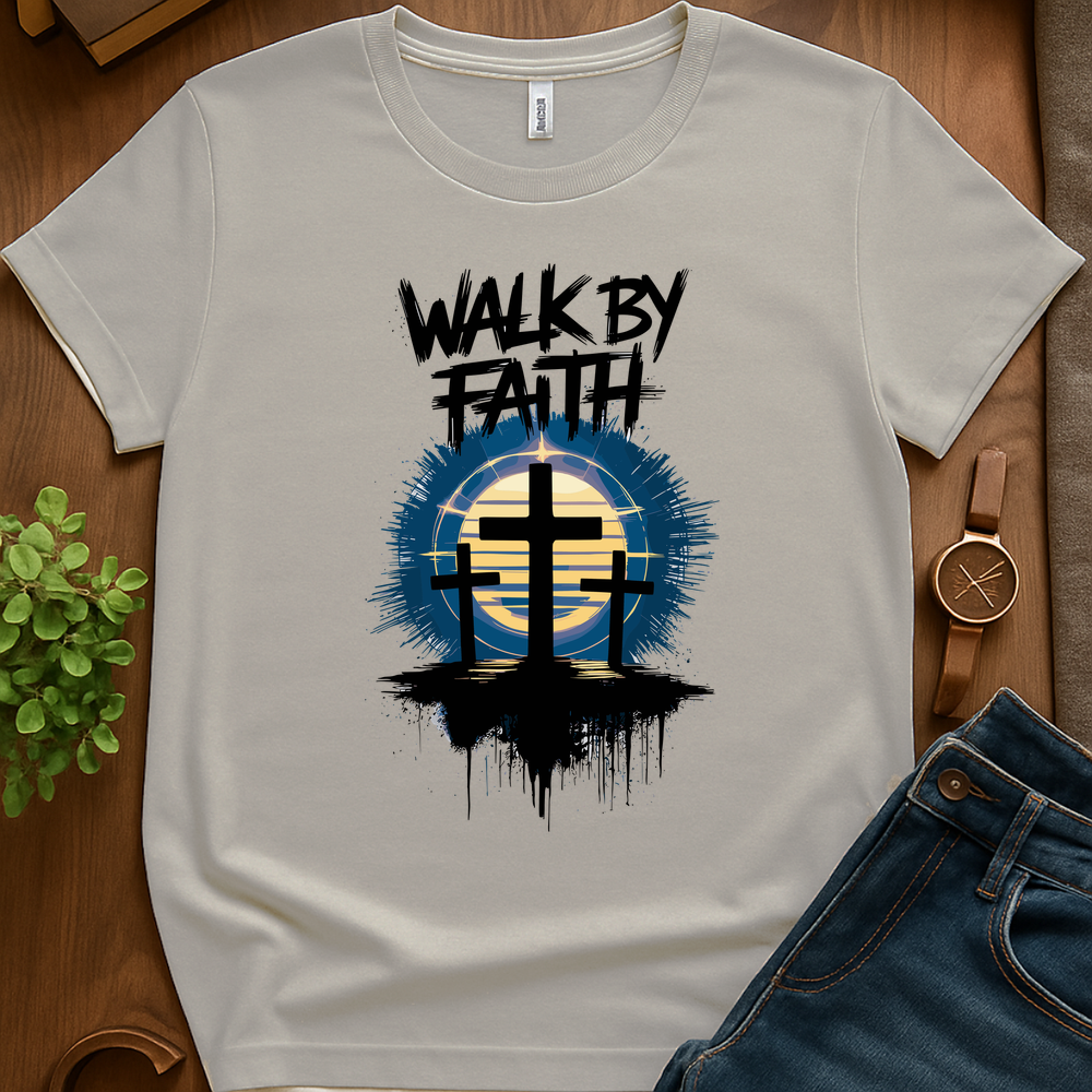 Walk By Faith V2b Print - Ice Grey