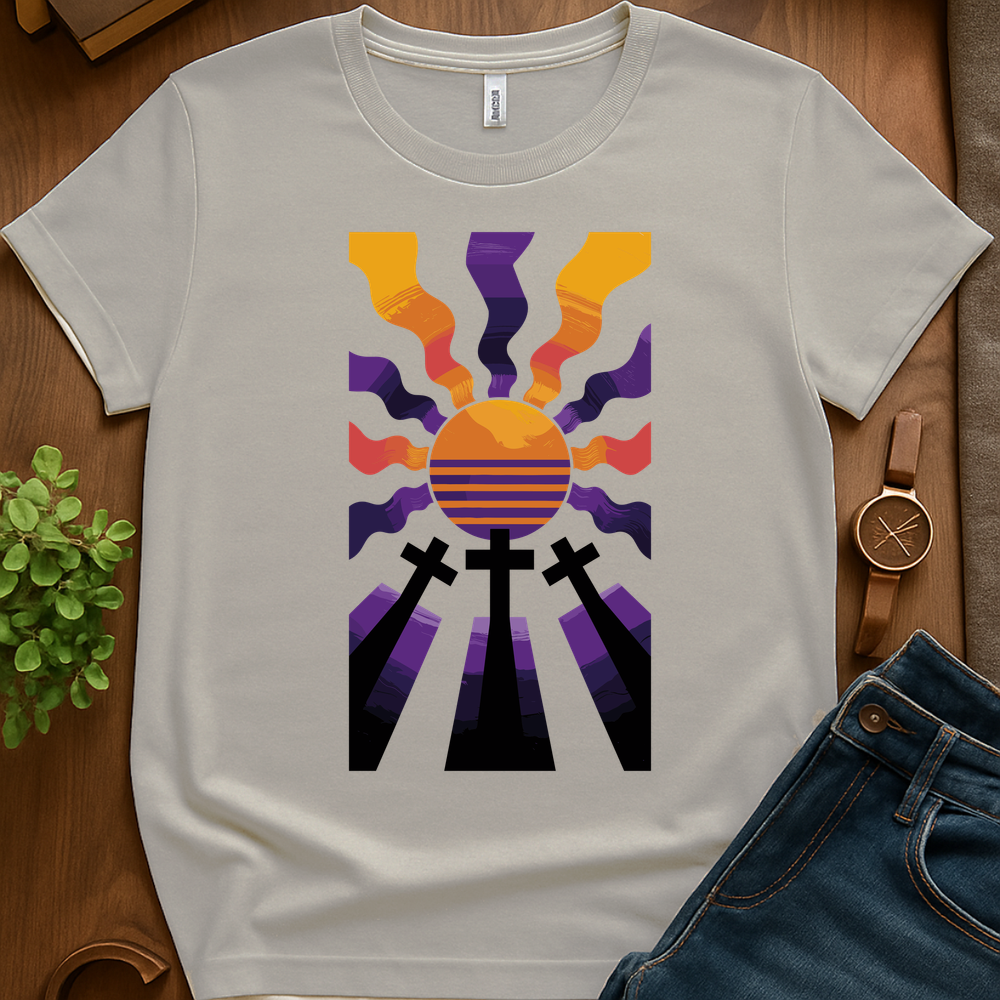 3 Crosses W Rays V1b Print - Ice Grey