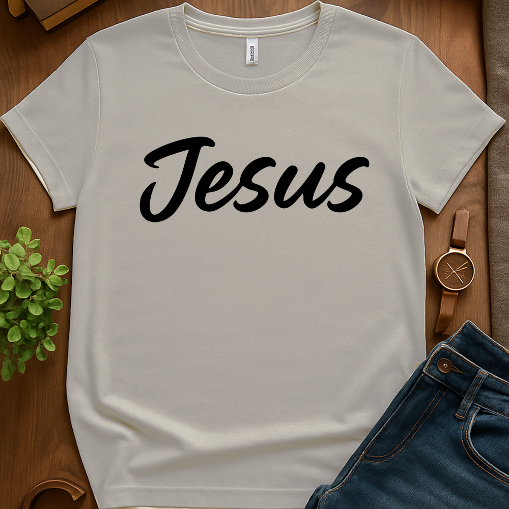 Text Only Jesus V2b - Ice Grey