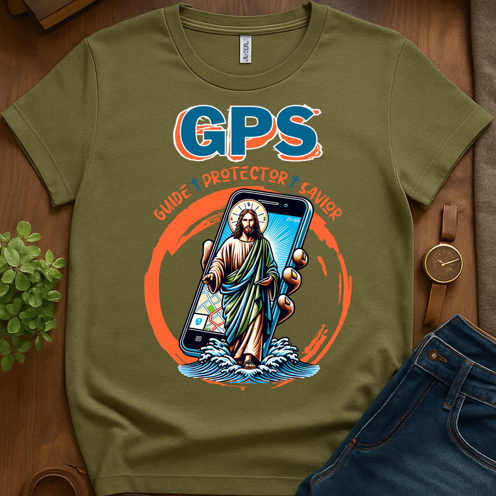 Jesus Gps V1 Print - Military Green