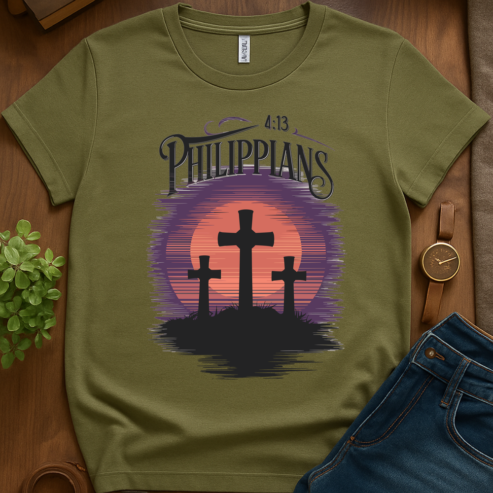 Philippians 4 13 V1 Print - Military Green