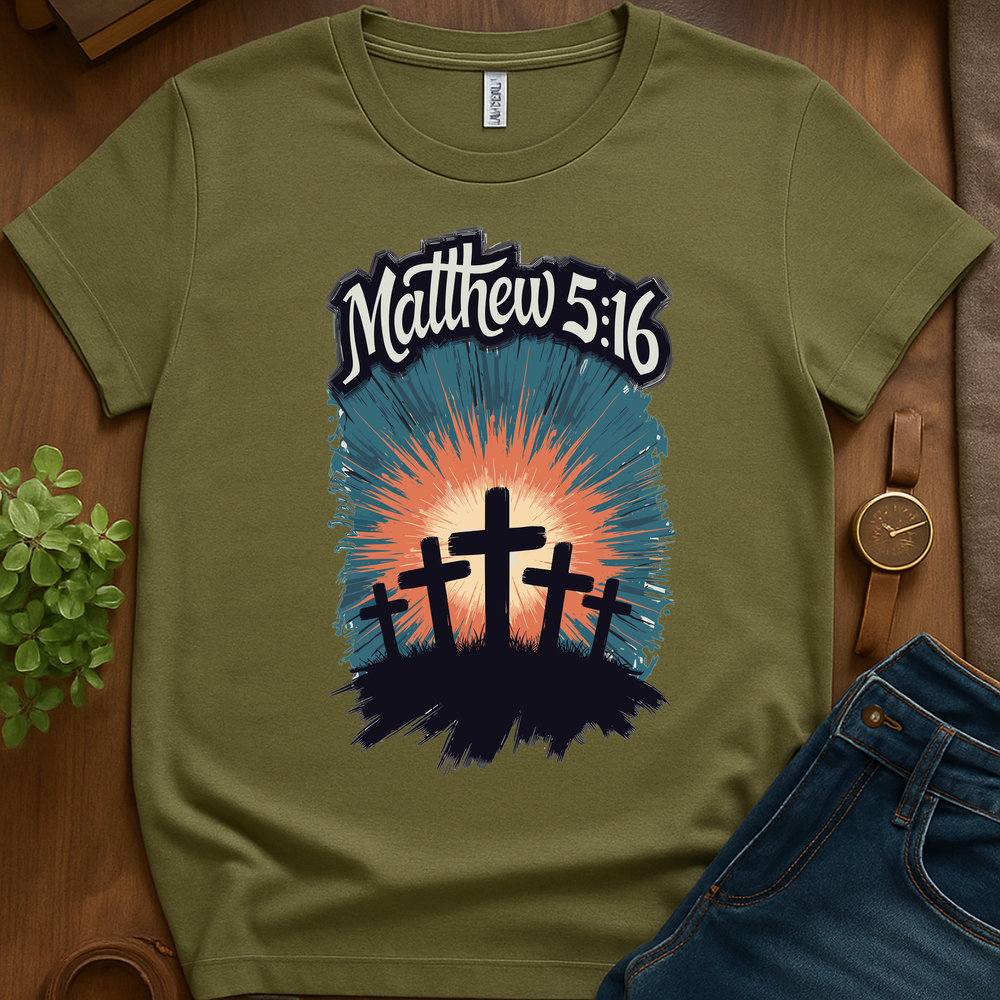 Matthew 5 16 V1 Print - Military Green