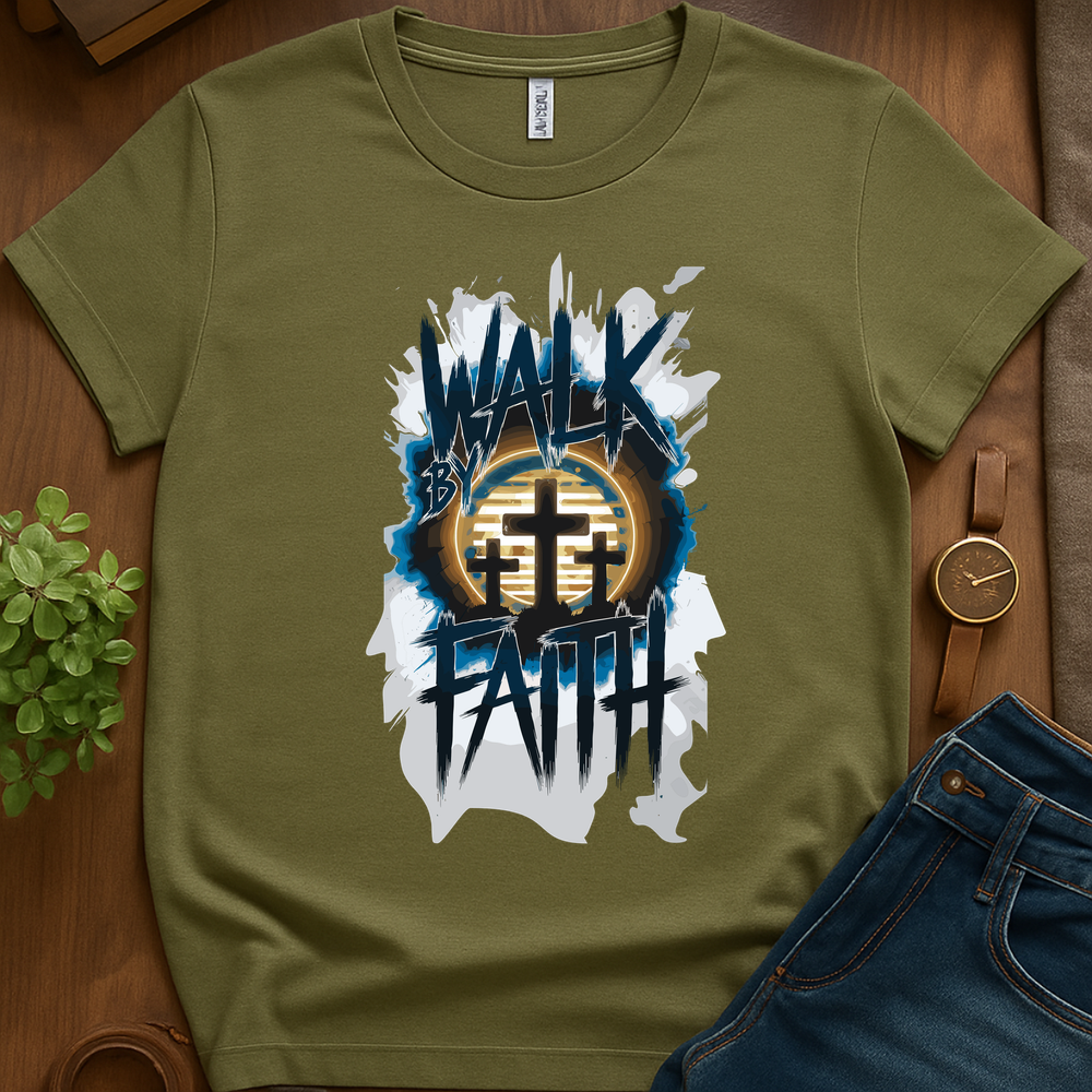 Walk By Faith V1 Print - Military Green