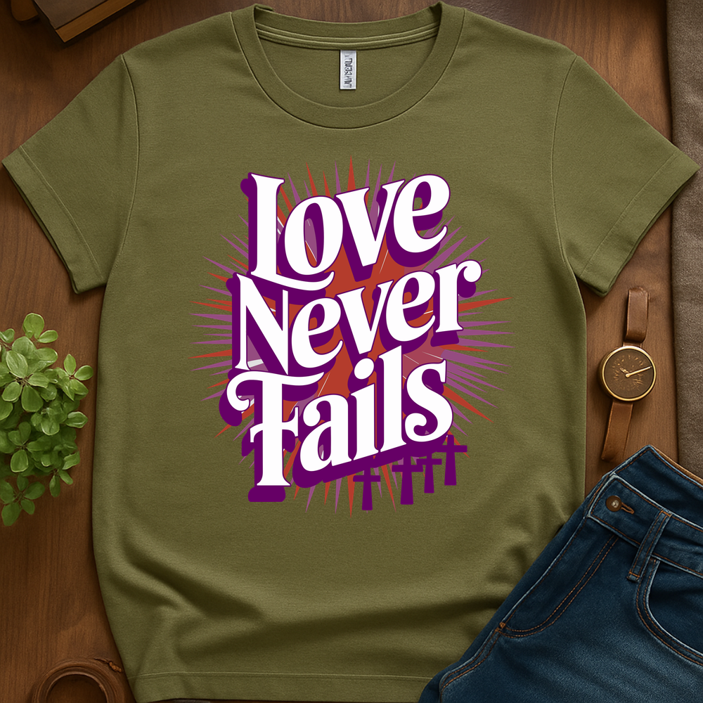 Love Never Fails V1b Print - Military Green