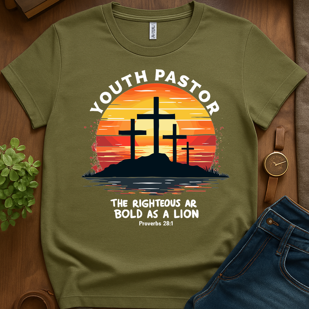 Youth Bold As A Lion V1 Blk Print - Military Green