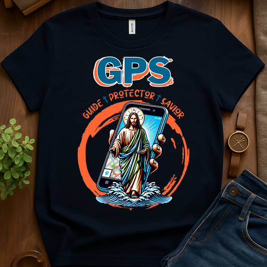 Jesus Gps V1 Print - Navy