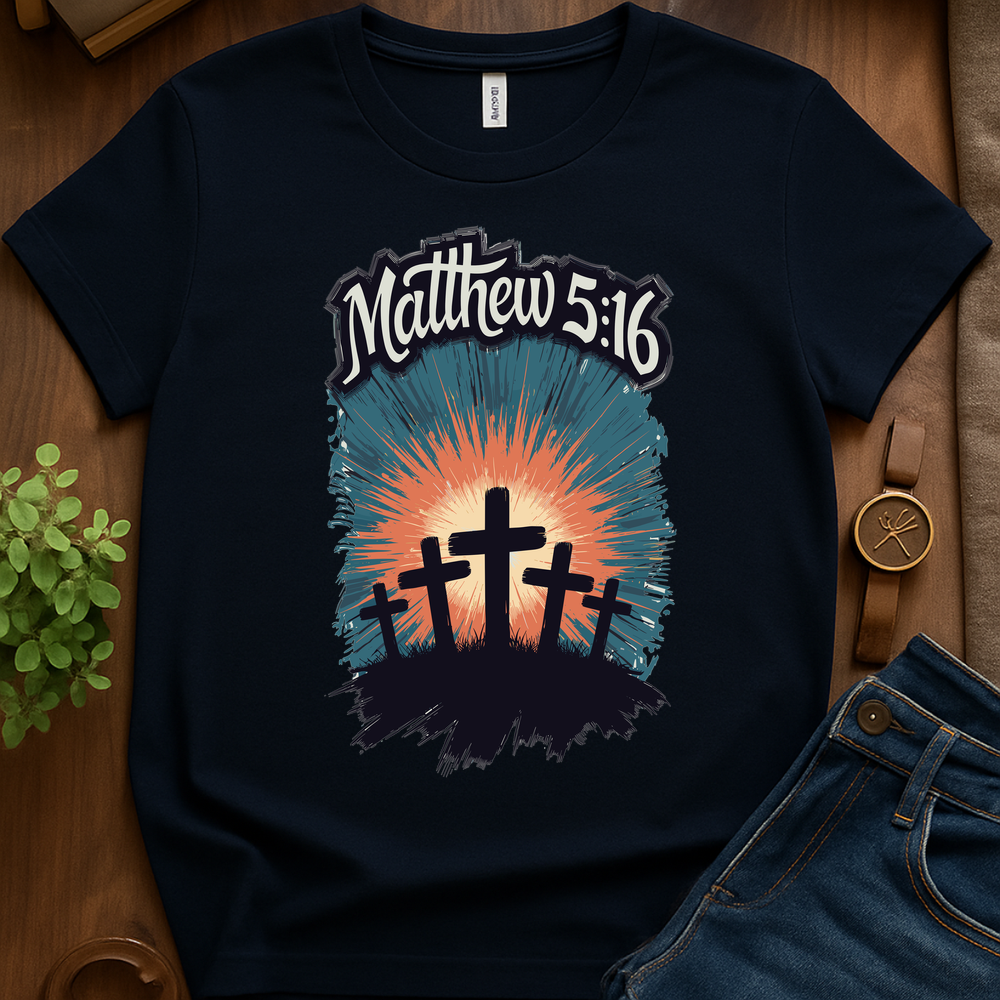 Matthew 5 16 V1 Print - Navy
