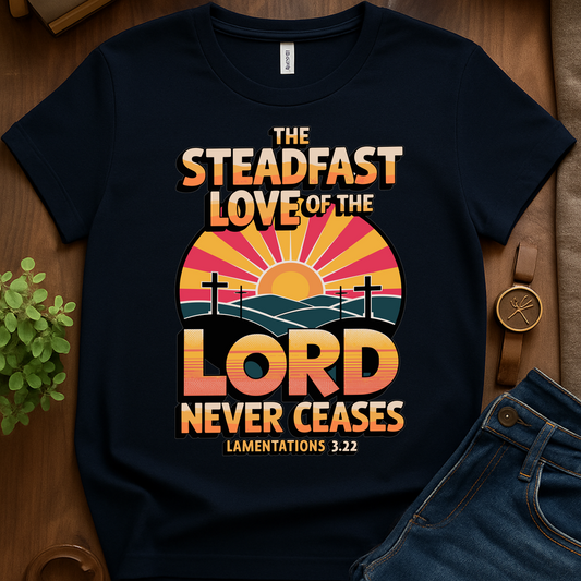 The Steadfast Love Of The Lord V1 Print - Navy