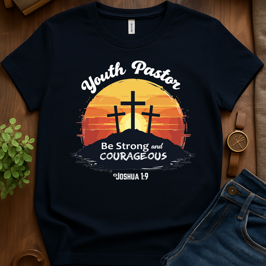 Youth Pastor Be Strong V1 Blk Print - Navy