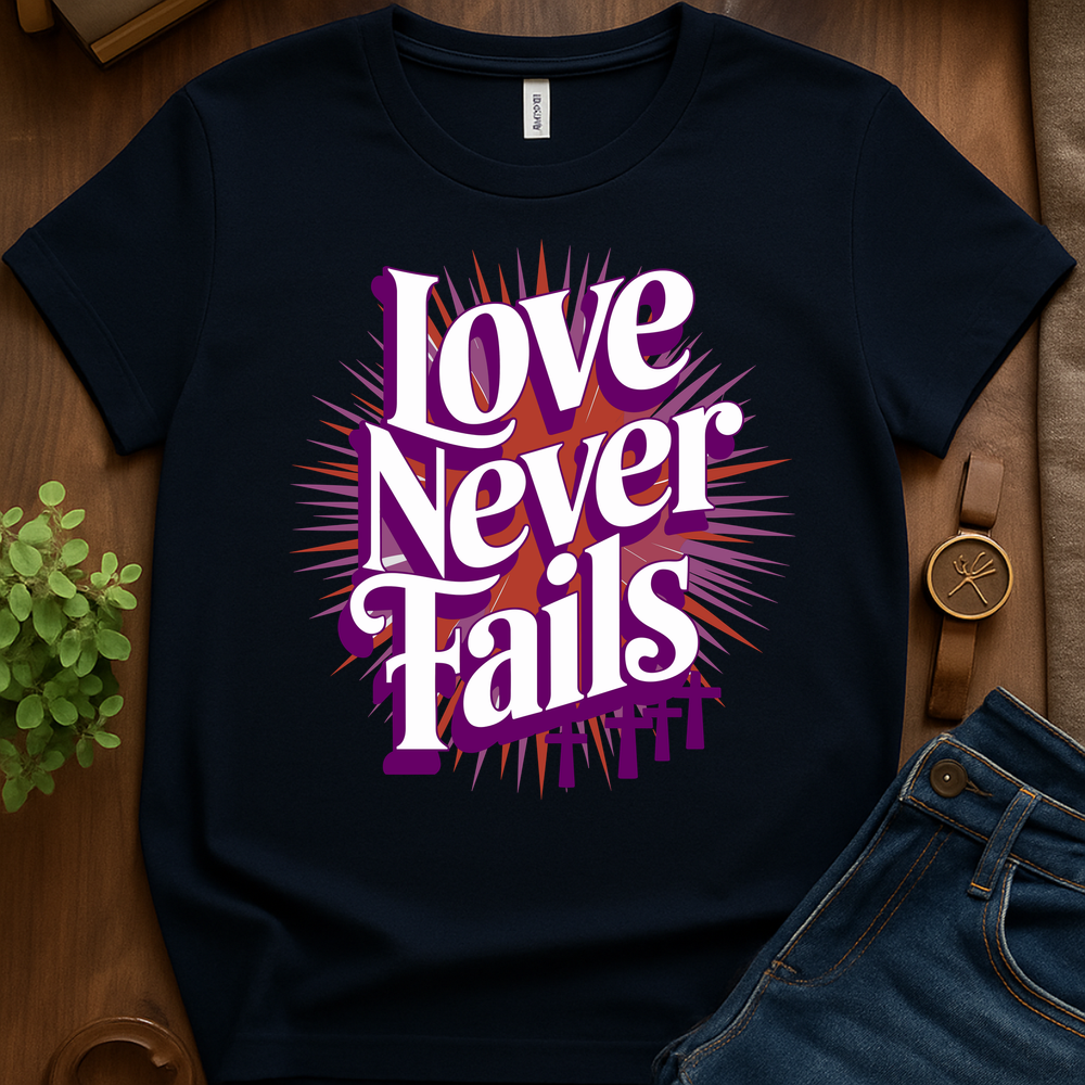 Love Never Fails V1b Print - Navy
