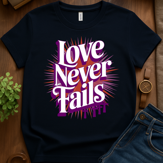 Love Never Fails V1b Print - Navy
