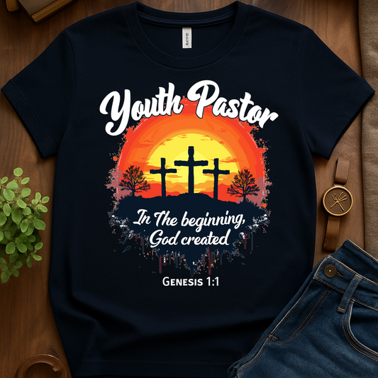 Youth Pastor In The Beginning Blk V1 Print - Navy