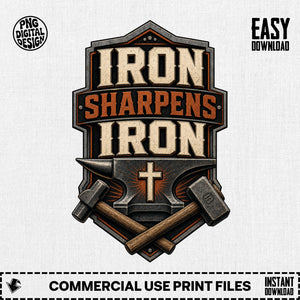 Iron Sharpens Iron vintage anvil blacksmith men's ministry Scripture printable, Proverbs 27:17