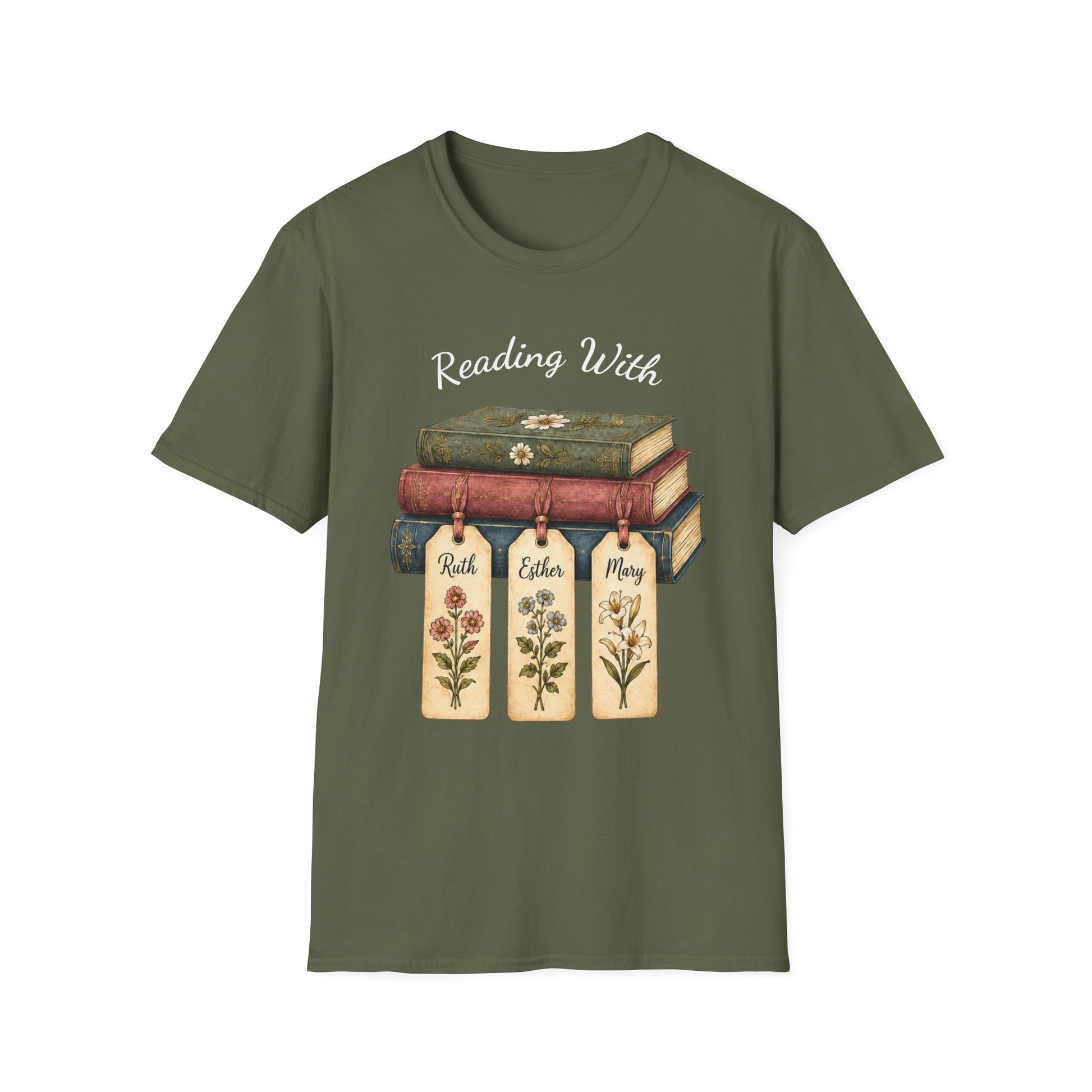 Christian Book Lover Shirt for Women – Reading With Ruth Esther & Mary Bible Stu | Christian shirt | Custom Church Merch