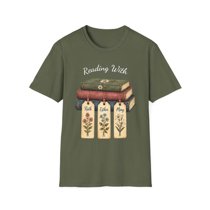 Christian Book Lover Shirt for Women – Reading With Ruth Esther & Mary Bible Stu | Christian shirt | Custom Church Merch