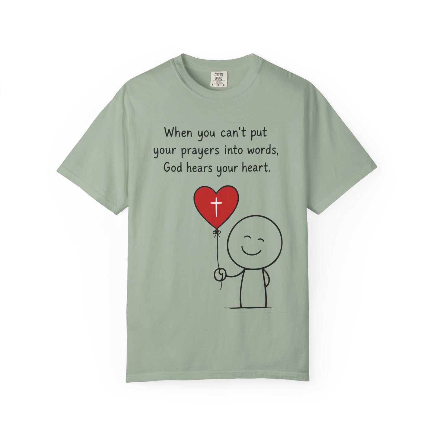 God Hears Your Heart Christian Oversized Shirt for Women, Comfort Colors Tee
