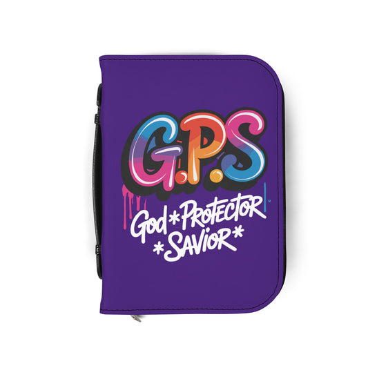 Colorful Bible Cover | G.P.S. God Protector Savior | Christian Gift, Religious Accessory, Bible Case, Faith Journal Holder, Church Supplies
