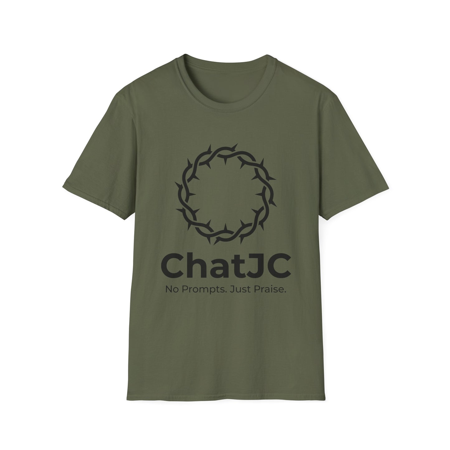 Christian AI Humor Shirt for Men Women – ChatJC Crown of Thorns Graphic Tee Fait | Christian shirt | Custom Church Merch