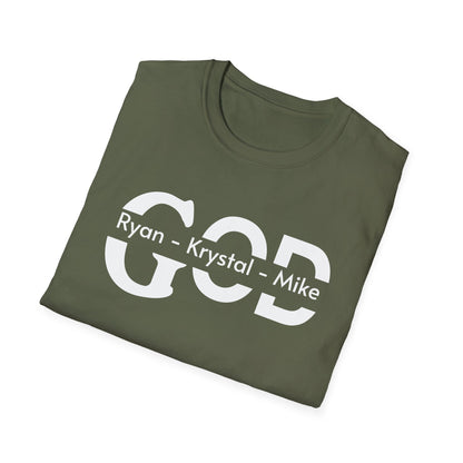 Personalized God Name Stripe T-Shirt — Add Kids Names Faith Tee (e.g., Ryan • Kr | Christian shirt | Custom Church Merch